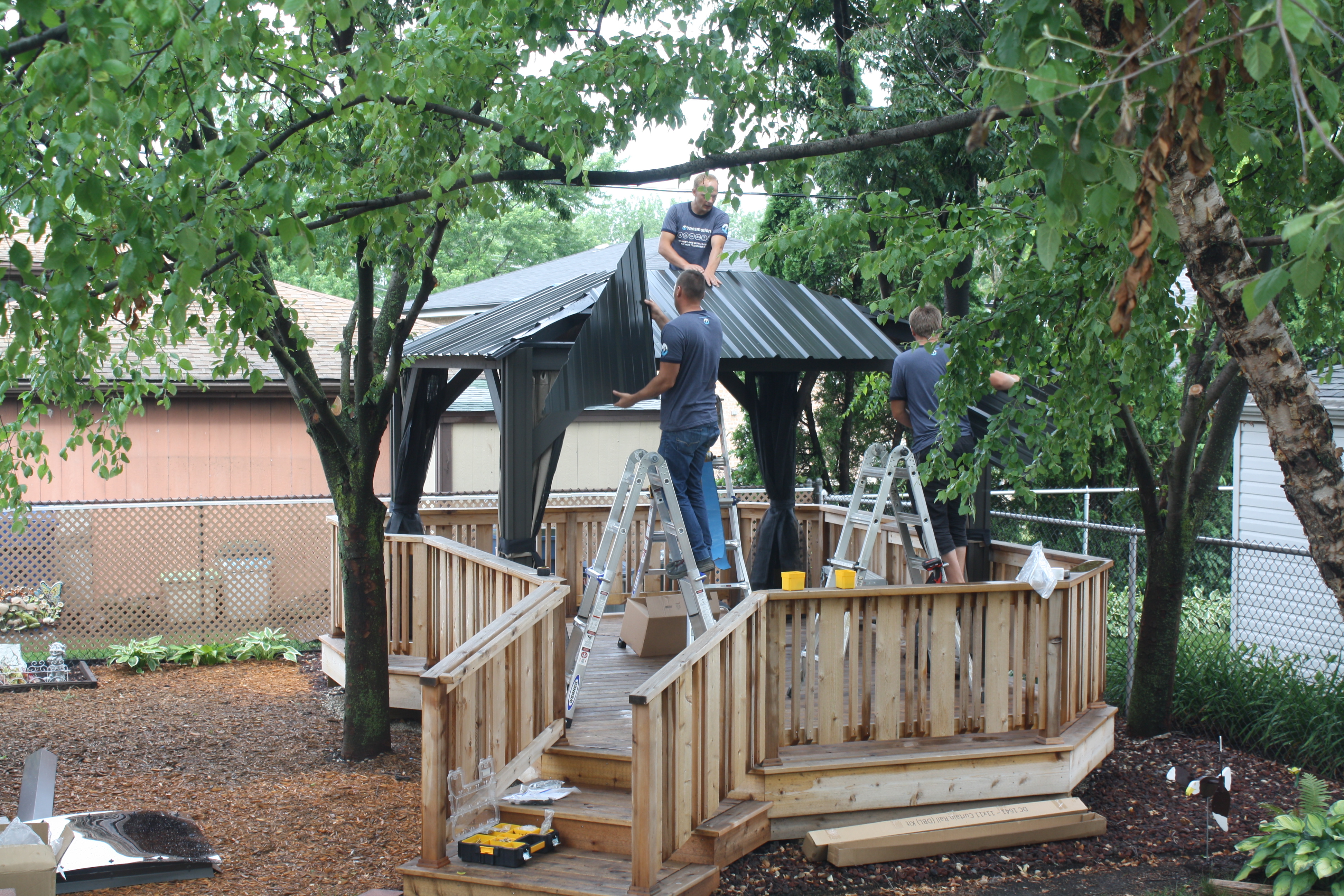 Transmotion Delivery Assembly Relocation Installation Bridgeview IL Chicago Milano Gazebo Transmotion Delivery Assembly Installation Relocation The Great Escape Milano Shade Gazebo Patio Furniture 11 x 11 Installment Chicago Washington California