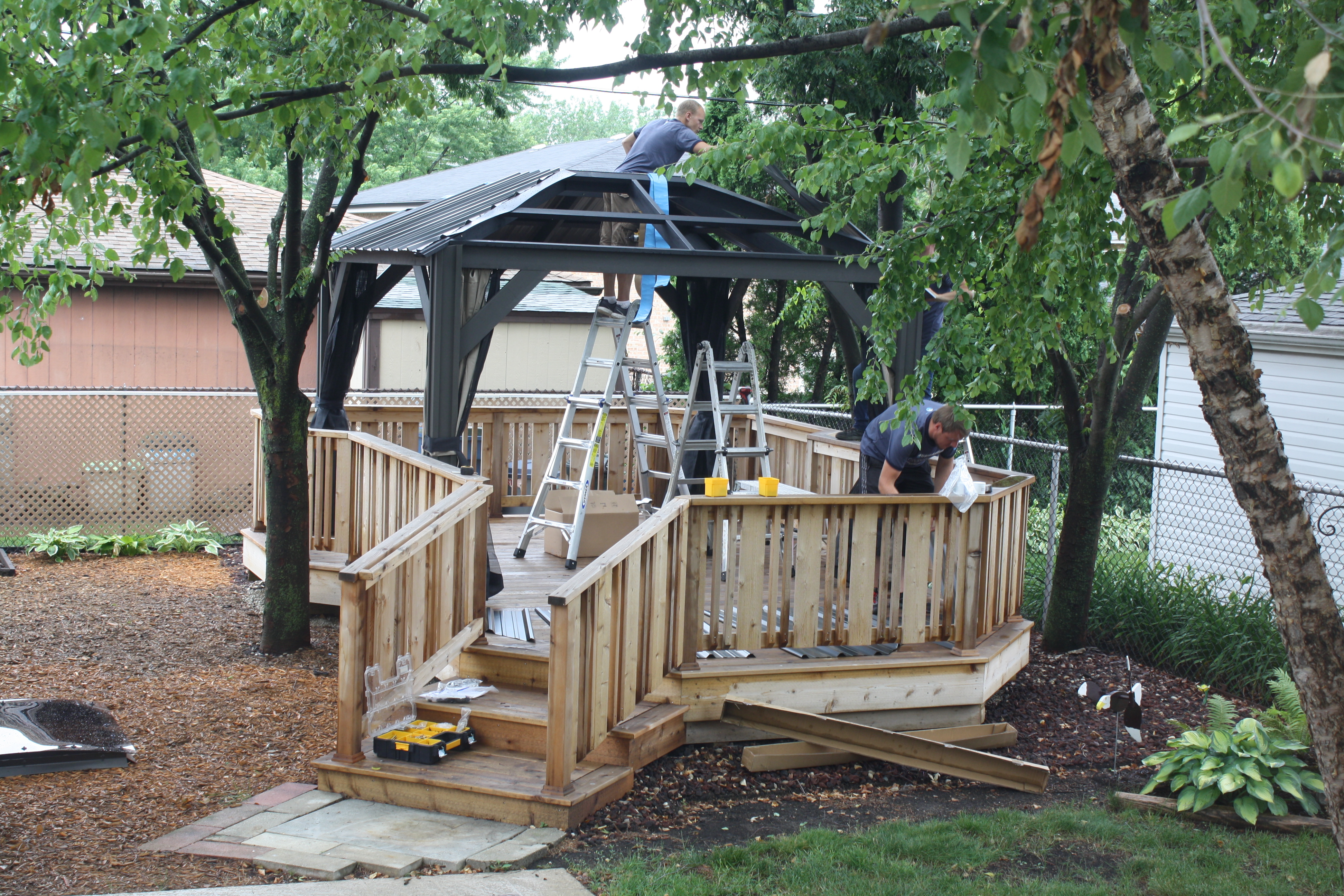 Transmotion Delivery Assembly Relocation Installation Bridgeview IL Chicago Milano Gazebo Transmotion Delivery Assembly Installation Relocation The Great Escape Milano Shade Gazebo Patio Furniture 11 x 11 Installment Chicago Washington California