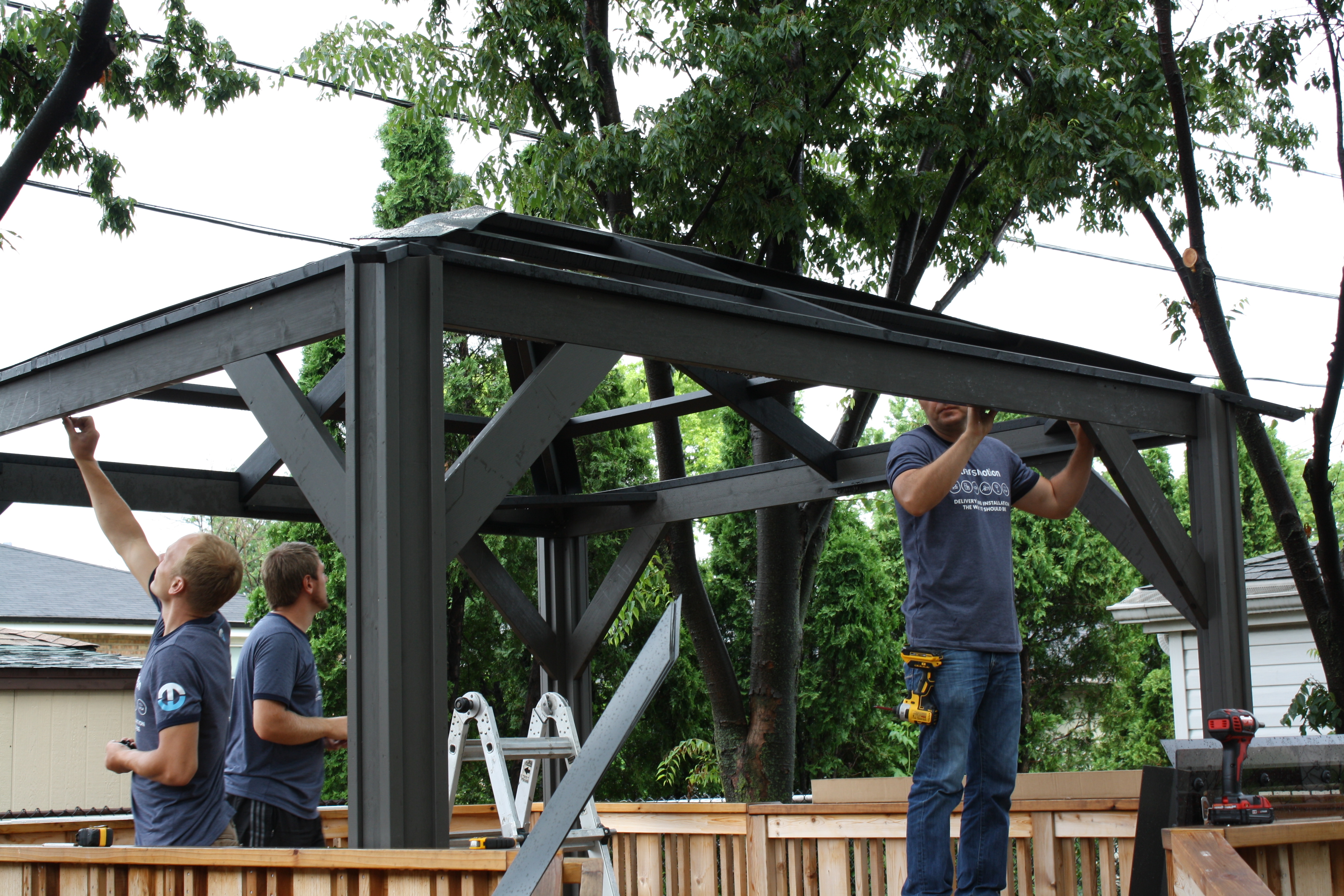 Transmotion Delivery Assembly Relocation Installation Bridgeview IL Chicago Milano Gazebo Transmotion Delivery Assembly Installation Relocation The Great Escape Milano Shade Gazebo Patio Furniture 11 x 11 Installment Chicago Washington California