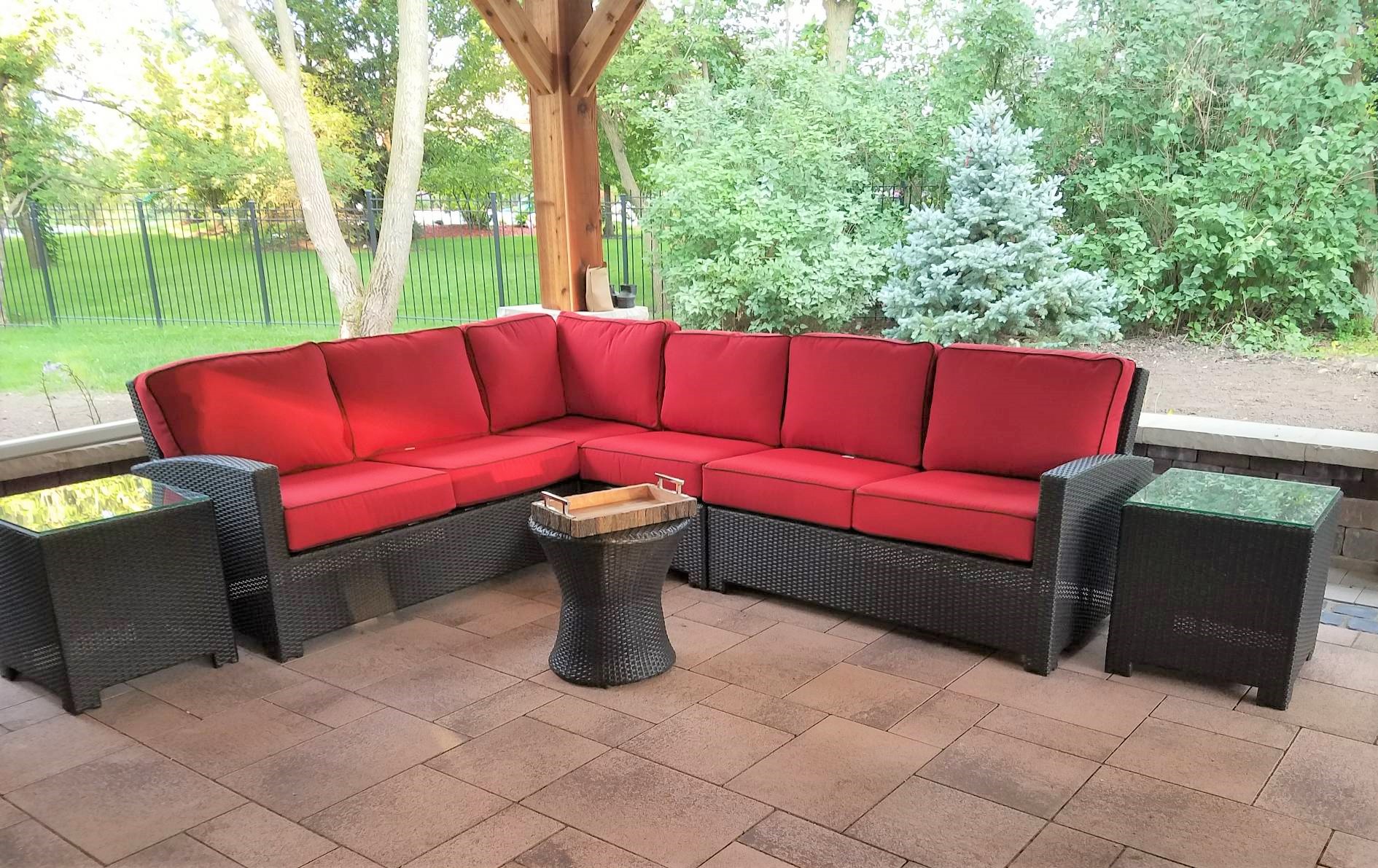 Transmotion Delivery Assembly Installaion Relocation Chicago IL Chicago Wicker Sable 8-piece group Great Escape 1 Patio furniture outside fun summer red sable