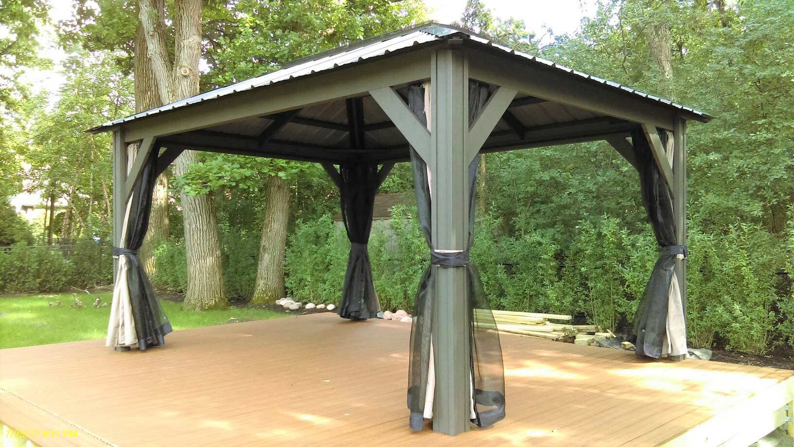 Transmotion Delivery Assembly Installation Relocation Chicago IL Visscher Verona Gazebo 11 x 14 Blacksmith (3) installation backyard outdoors