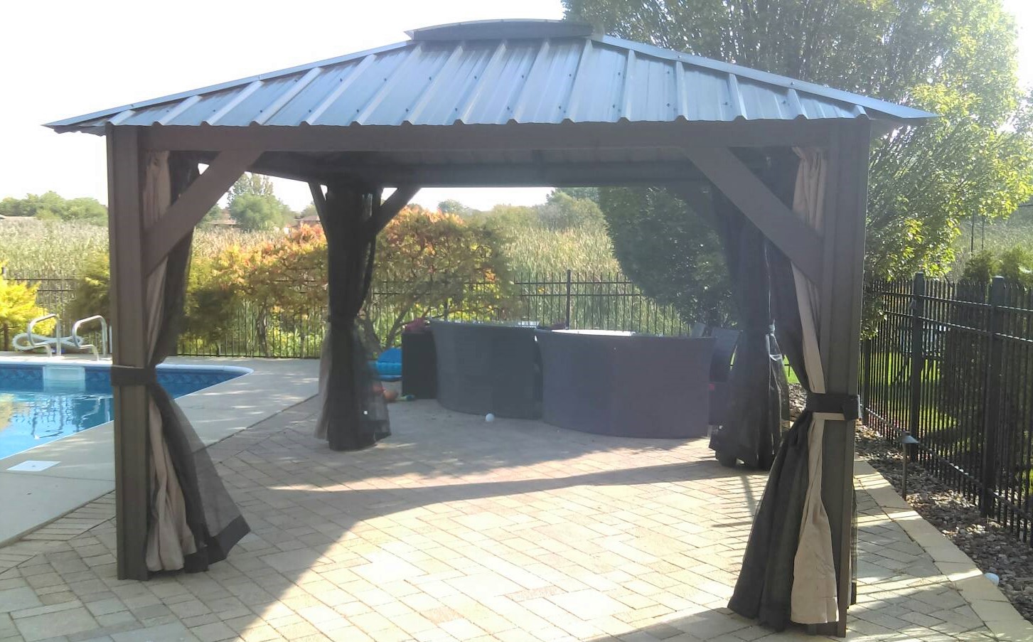Delivery & Installation of a Visscher 11X11 "Milano" Gazebo in Orland Park, IL! - Transmotion