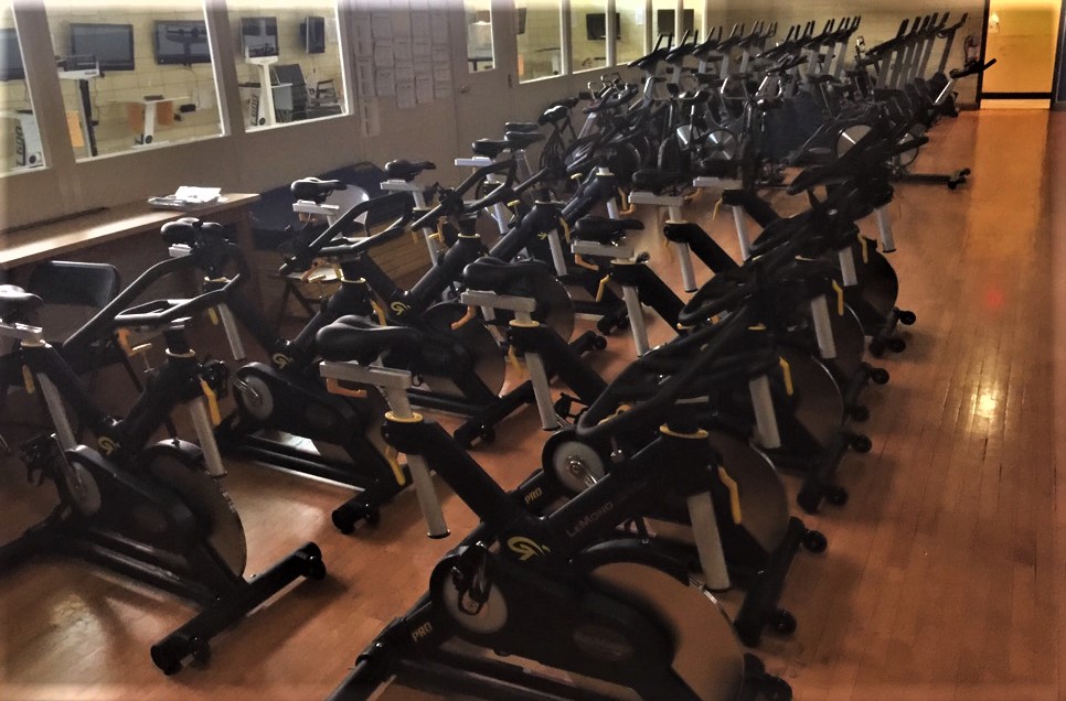 Transmotion Delivery Assembly Installation Relocation of Hoist Lemond Revmaster Pro Bike Cycle Lyons Township High School Western Springs IL Illinois Wisconsin Washington Califronia Michigan Indiana Fitness Sports School Kids