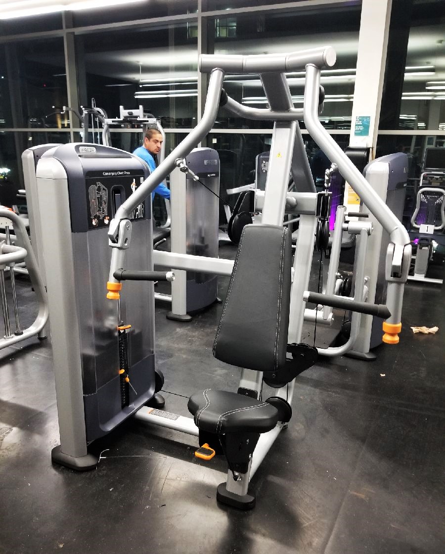 Transmotion Delivery Assembly Installation Relocation of Precor Fitness Converging Shoulder Press Detroit MI Michigan Wisconsin Indiana Illinois Caliifornia Washington gym Commercial