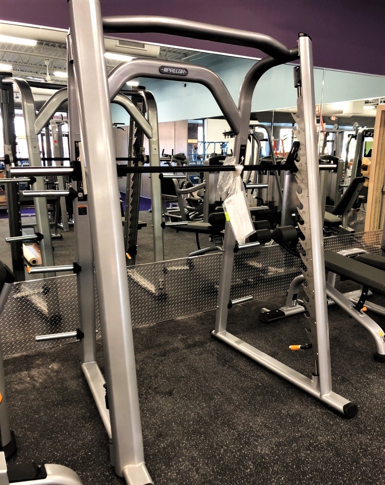 Transmotion Delivery Assembly Installation Relocation of Precor Fitness DBL0802 Smith Machine Richland Center WI Wisconsin Michigan Califronia Washington Gym Commercial Muscle America