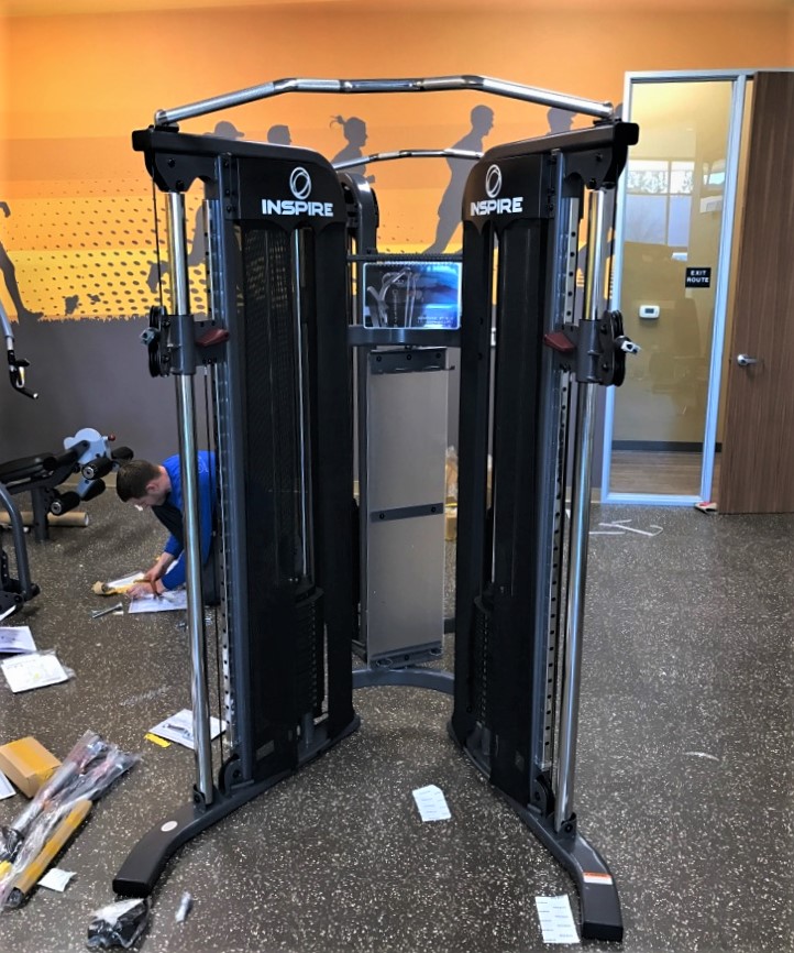 Transmotion Delivery Assembly Installation Relocation of Two INSPIRE FT1 FUNCTIONAL TRAINER ST Rocklin CA Multiple Fitness Equipment Washington California Illinois Wisconsin Indiana Sports Health Muscle Gym