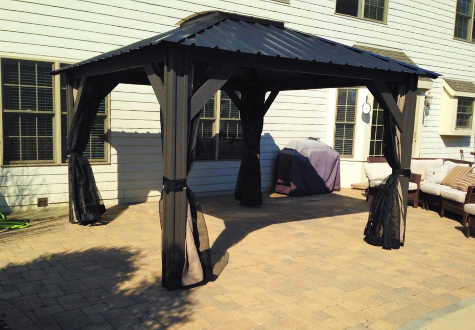 Transmotion Delivery Assembly Installation Relocation of a 11X11 Visscher Milano Gazebo in Shorewood IL Illinois Wisconsin Michigan California Washington Fun Sun Gazebo Patio Backyard Pool Summer Hot Shaddow Relax Cool Chill