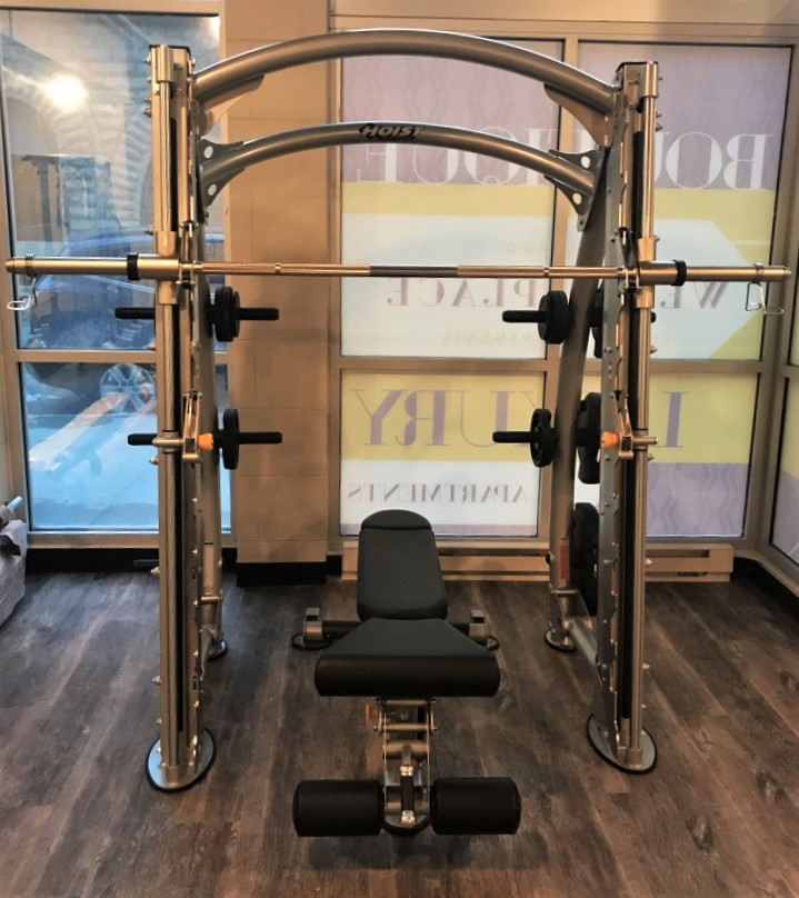 Transmotion Delivery Assembly Installation Relocation of a Hoist CF3753 7 Degree Smith Machine Chicago IL Illinois Wisconsin Michigan California Washington luxury apartments Commercial delivery fitness health lifestyle
