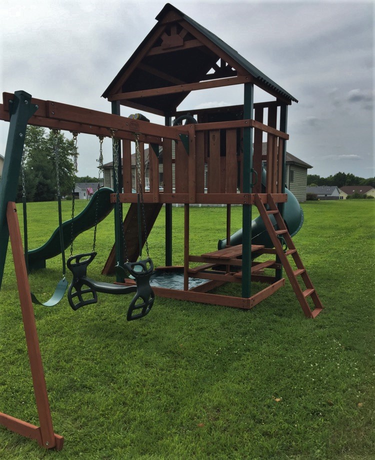 Transmotion Delivery Assembly Installation Relocation of a Superior Play Systems Playset in Millington IL Illinois Wisconsin Michigan Washington California Fun Kids Play Swing Slide Children Backyard