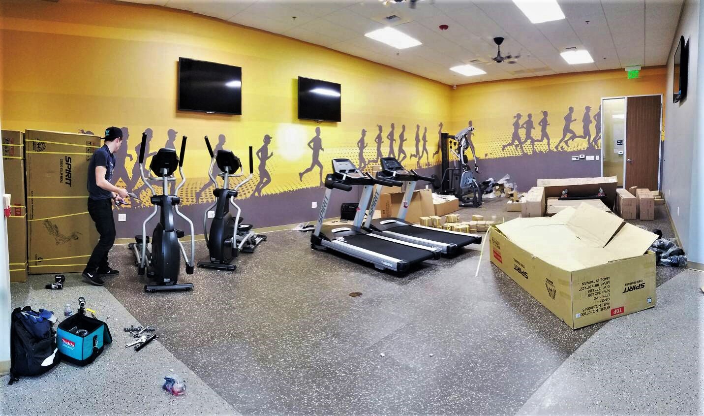 Transmotion Delivery Assembly Installation Relocation of multiple fitness equipment in Rocklin CA Multiple Fitness Equipment Washington California Illinois Wisconsin Indiana Sports Health Muscle Gym