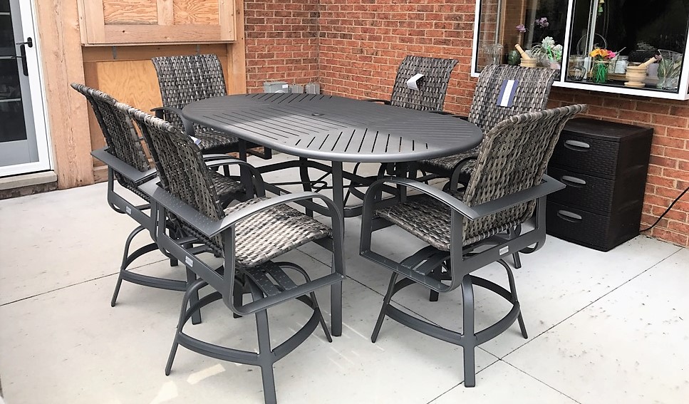 Transmotion Delivery Installation Assembly Relocation Arlington Heights IL Dining Table Dining Chairs Woven Chairs Woven Rockers Patio Renaissance