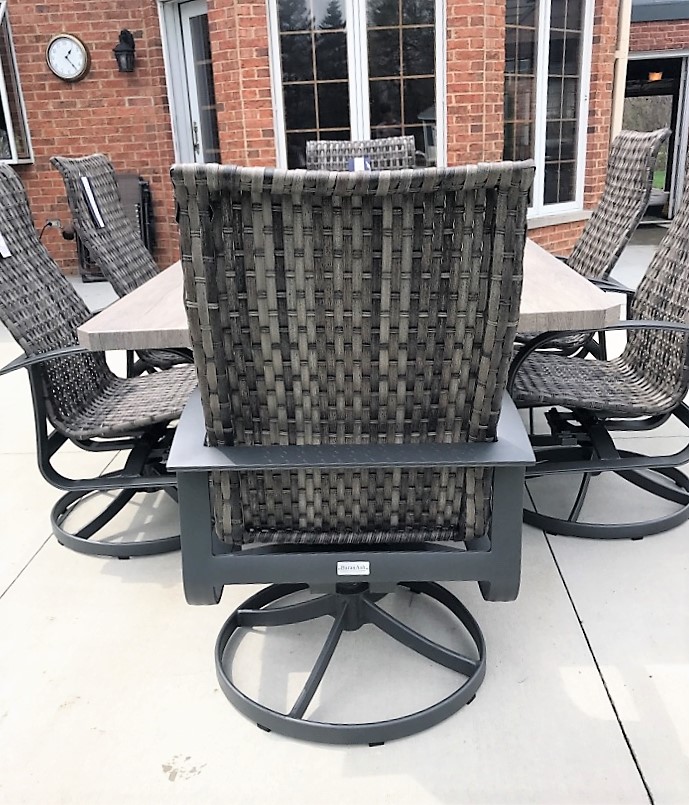 Transmotion Delivery Installation Assembly Relocation Arlington Heights IL Woven Swivel Rockers Dining Chair Pation Renaissance