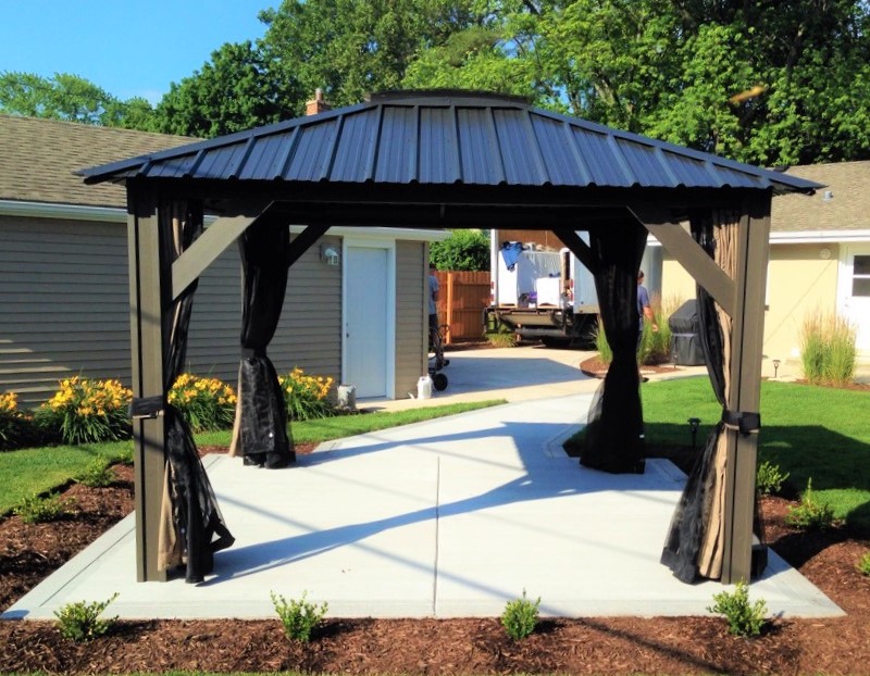 Transmotion Delivery and Assembly of 11X11 Visscher Milano Gazebo in La Grange Park IL Illinois Wisconsin Washington California Michigan Indiana Summer Chill Gazebo Relax Fun Visscher 11X11 Milan La Grange