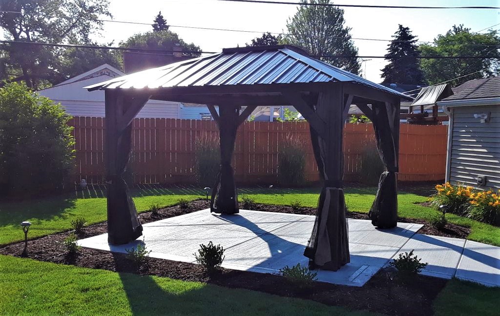 Transmotion Delivery and Assembly of 11X11 Visscher Milano Gazebo in La Grange Park IL Illinois Wisconsin Washington California Michigan Indiana Summer Chill Gazebo Relax Fun Visscher 11X11 Milan La Grange