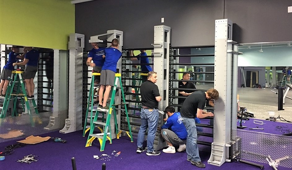 Transmotion Delivery and Installation for Anytime Fitness in Hazel Crest IL Commercial Precor W475 2D Wall Solution California Wisconsin Michigan Illinois 