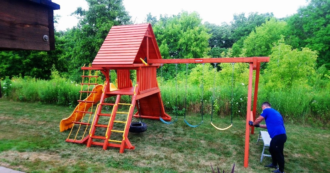 Transmotion Delivery Assembly Installation Relocation of a Escalade Sports Lions Den Playset in Carpentersville IL Illinois Indiana Wisconsin Washington Michigan California Outside Outdoors Fun Kids Children Active Fit Fitness Health Healthy Lifestyle Backyard America United States