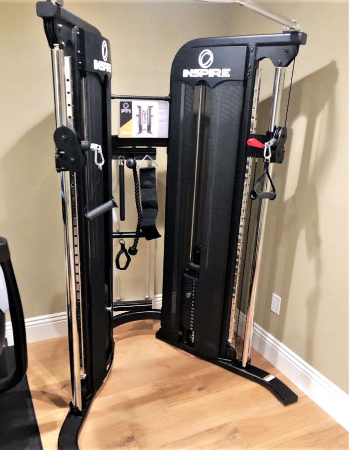 Transmotion Delivery Assembly Installation Relocation of a Precor Fitness Inspire FT1 Functional Trainer in Los Altos CA California Washington Wisconsin Michigan Indiana Illinois Muscle Fit Fitness Healthy Muscle Body Gym Basement Home Family America United States Best