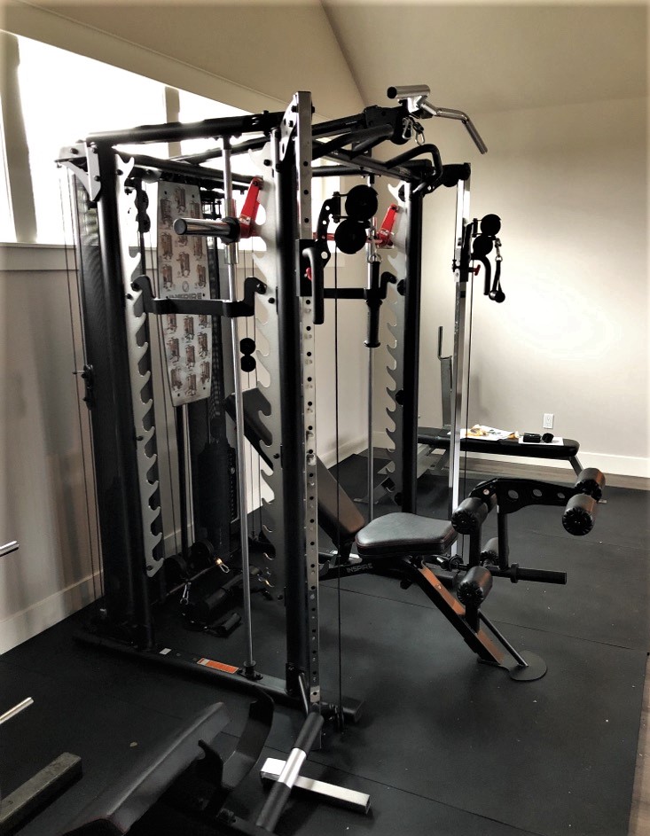 Transmotion Delivery Assembly Installation Relocation of a Precor Fitness Inspire FT2 Functional Trainer SCS-Bench in Stanwood WA Washington Wisconsin Indiana Illinois Michigan California Gym Fitness Fit Healthy Lifestyle Health Muscle America Basement Homegym