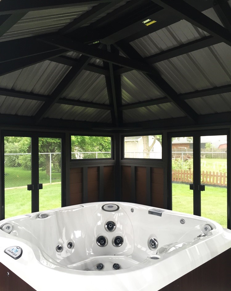 Transmotion Delivery Assembly Installation Relocation of a Visscher 11X14 Barcelona Gazebo in Oak Lawn IL Illinois Indiana Wisconsin Washington Michigan California Sauna Gazebo Backyard Fun Friends Family United States of America