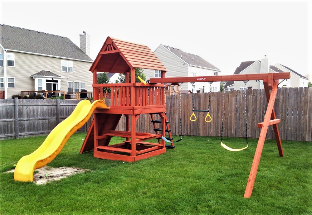 Transmotion Delivery Assembly Installation Relocation of AEscalade Sports Monkey Tower Playset in Joliet IL Illinois Indiana Wsiconsin Washington Michigan California Fun Kids Children Play Active Outdoors Outside Healthy Health Fit Fitness Entertaining Entertainment America United States