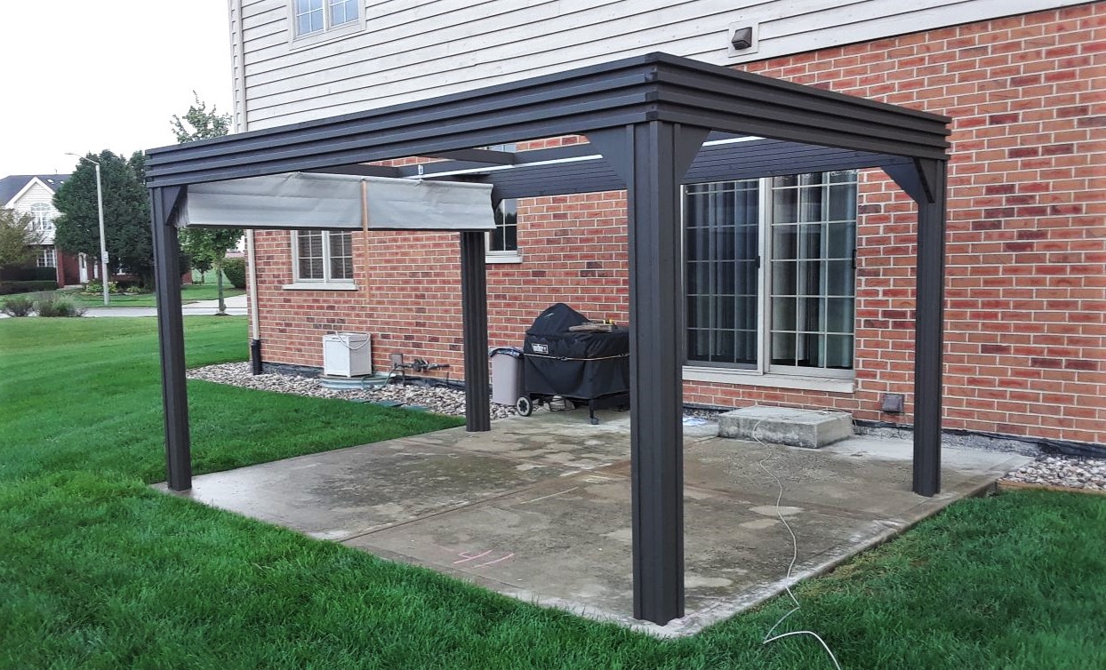 Transmotion Delivery Assembly Installation Relocation of a Visscher 10X14 Valencia Gazebo in New Lenox IL Illinois Indiana Wisconsin Washington Michigan California Summer Sunny Warm Weather Fun Family Friends Party Dinner Dining Lunch Modern Design Stylish America United States